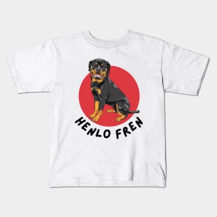 Rottweiler Say Henlo! Kids T-Shirt